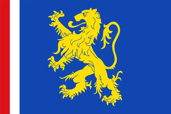 Flag Leeuwarden Municipality Friesland Frisia Fryslan Province Kingdom Netherlands Holland — Stock Vector
