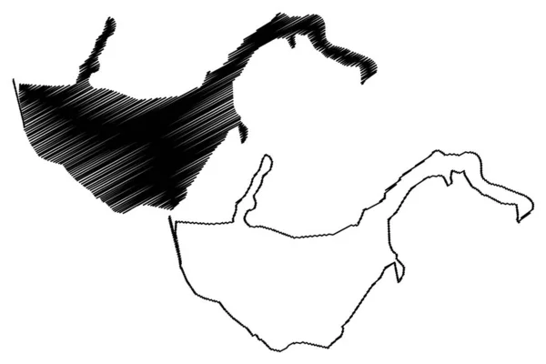 Λίμνη Banjosa Ισλαμική Δημοκρατία Του Πακιστάν Χάρτη Διανυσματική Απεικόνιση Scribble — Διανυσματικό Αρχείο