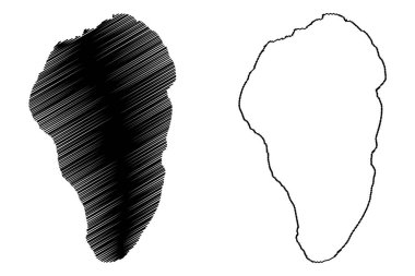 Sea of Galilee (State of Israel, Syria) map vector illustration, scribble sketch Lake Tiberias, Kinneret or Kinnereth map