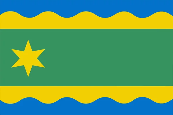 Flaga Gminy Noardeast Fryslan Prowincja Fryzja Fryzja Lub Fryslan Królestwo — Wektor stockowy