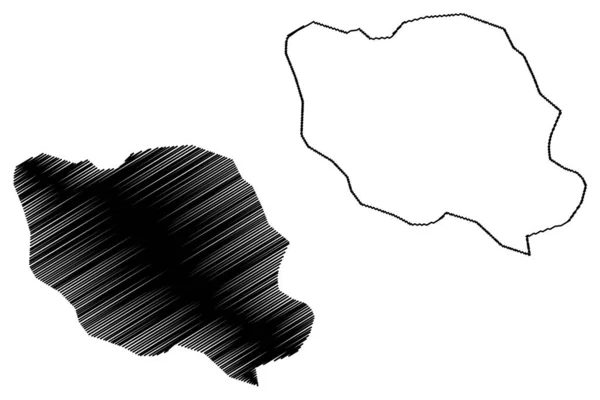 Lake Dudipatsar Islamic Republic Pakistan Map Vector Illustration Scribble Sketch — Stockový vektor