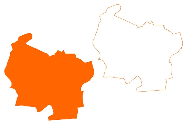 Koggenland市 荷兰王国 北荷兰或诺德 荷兰省 地图矢量图解 速写草图Koggelan地图 — 图库矢量图片