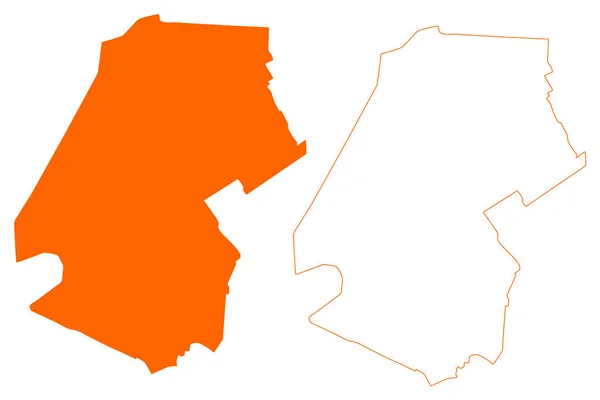 オペマー自治体 オランダ王国 オランダ王国 オランダ北部またはオランダ北部州 地図ベクトル図 スケッチブック地図 — ストックベクタ