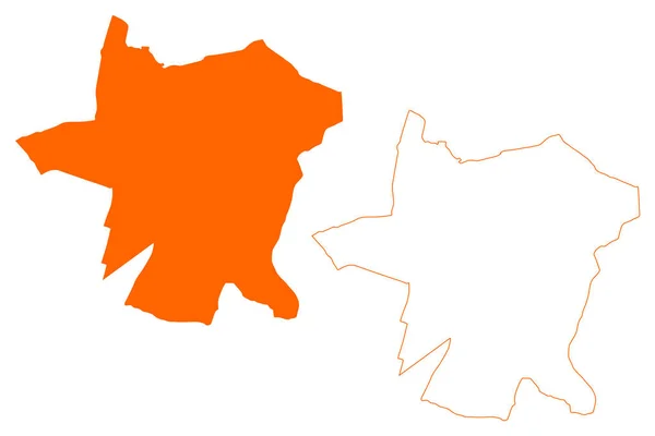 Dijk Waard市 荷兰王国 北荷兰或诺德 荷兰省 地图矢量图解 速写草图Heerhugowaard和Langedijk地图 — 图库矢量图片