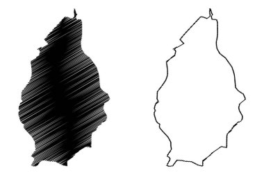 Lake Liyu (Taiwan, Republic of China, ROC) map vector illustration, scribble sketch Carp map