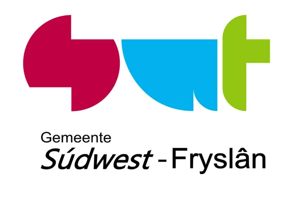 Flagga För Sydvästra Frieslands Kommun Friesland Frisland Eller Fryslnprovinsen Konungariket — Stock vektor