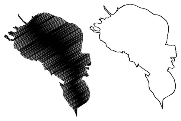 Maharloosjön Islamiska Republiken Iran Persien Karta Vektor Illustration Klotskiss Karta — Stock vektor