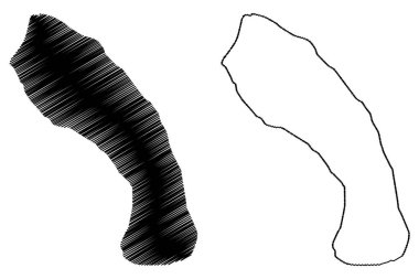 Nainital Gölü (Hindistan Cumhuriyeti) harita vektör çizimi, karalama çizimi Naini haritası