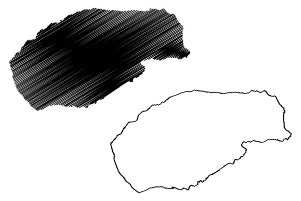 Lake Rara Federal Democratic Republic Nepal Map Vector Illustration Scribble — Image vectorielle
