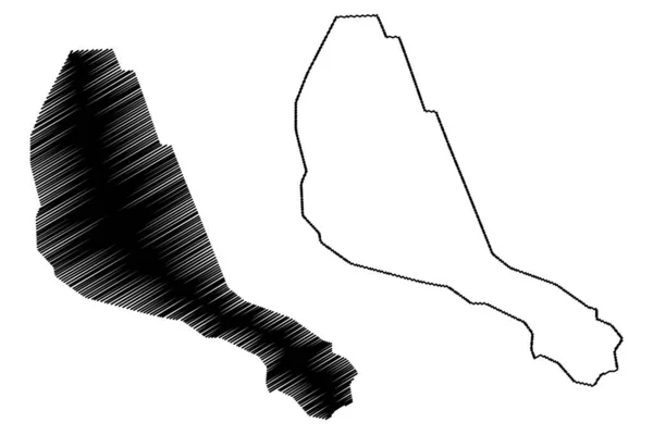 Lake Sawa Republic Iraq Map Vector Illustration Scribble Sketch Map — Image vectorielle