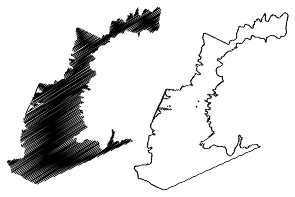 Shadegan Gölü Göletleri Ran Slam Cumhuriyeti Ran Harita Vektör Çizimi — Stok Vektör