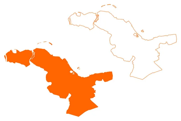 グイーズ メレン自治体 オランダ王国 オランダ北部 オランダ北部 オランダ北部州 地図ベクトル図 スケッチブック地図 — ストックベクタ