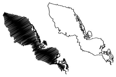 Tonle Sap Gölü (Kamboçya Krallığı, Kamboçya) harita vektör çizimi, çizim haritası