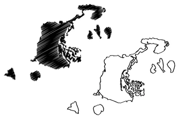 Lake Tengiz Republic Kazakhstan Map Vector Illustration Scribble Sketch Teniz — Image vectorielle