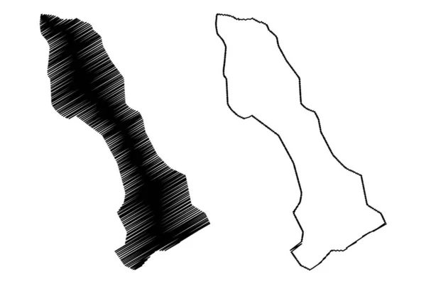 Lake Tilicho Federal Democratic Republic Nepal Map Vector Illustration Scribble — Stockový vektor