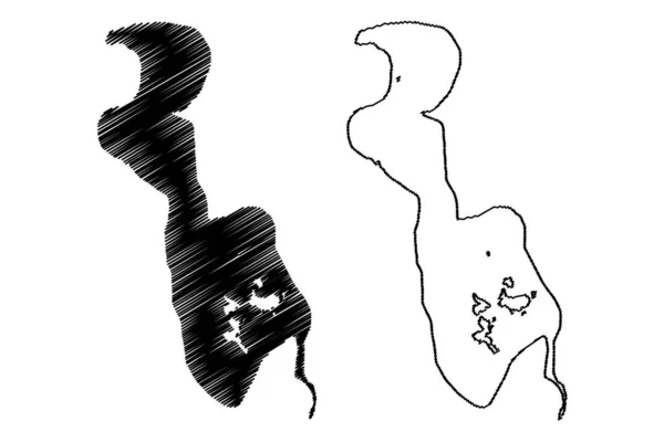 Järvi Urmia Iranin Islamilainen Tasavalta Persia Kartta Vektori Kuva Scribble — vektorikuva