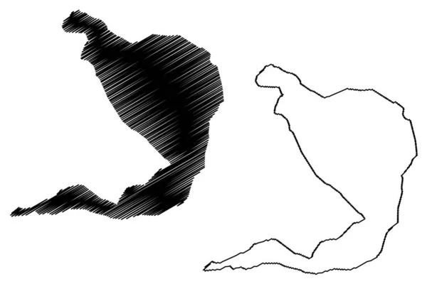 Λίμνη Zarzar Αραβική Δημοκρατία Της Συρίας Χάρτη Διανυσματική Απεικόνιση Scribble — Διανυσματικό Αρχείο