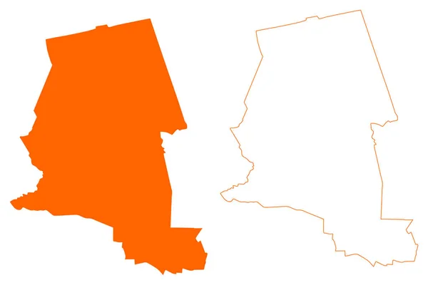 ダルセン自治体 オランダ王国 オランダ王国 オーバーイッセル州またはオアベイセル州 地図ベクトル図 スケッチブックダルセン地図 — ストックベクタ