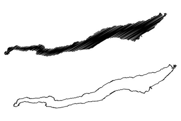 Lake Azure Canada North America Map Vector Illustration Scribble Sketch — Stock Vector