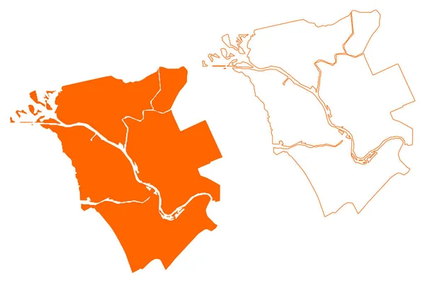 Kampen Ville Municipalité Royaume Des Pays Bas Pays Bas Overijssel — Image vectorielle