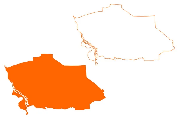 Deventer City Municipality Kingdom Netherlands Holland Overijssel Oaverysel Province Map — Stock Vector