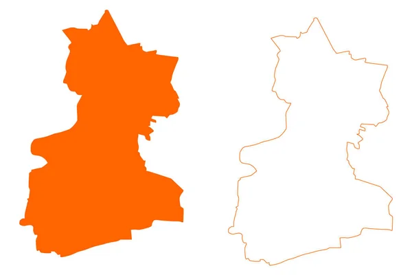 旧ヴィヒェー自治体 オランダ王国 オランダ王国 オーバーイッセル州またはオアベイセル州 地図ベクトル図 スケッチブック 旧ヴィヒェー地図 — ストックベクタ