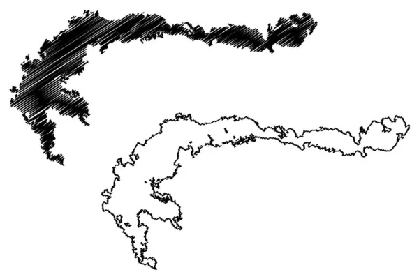 Lake Balkhash Republic Kazakhstan Map Vector Illustration Scribble Sketch Balkhash —  Vetores de Stock