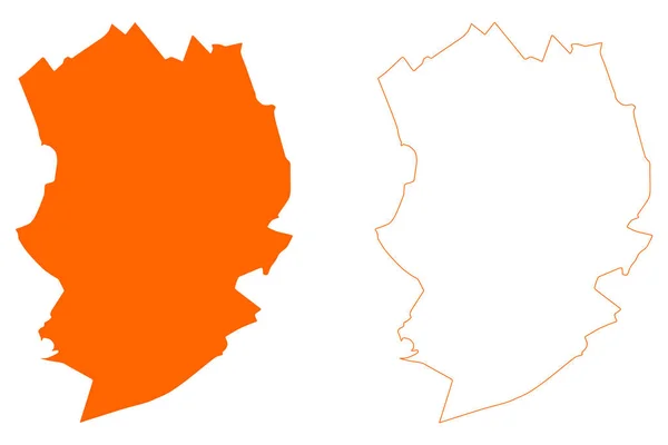 アルメロ市と自治体 オランダ王国 オランダ王国 オーバーイッセル州またはオアベイセル州 地図ベクトル図 スケッチマップ — ストックベクタ