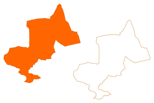 ディンクランド自治体 オランダ王国 オランダ王国 オヴェリセル州またはオヴェリセル州 地図ベクトル図 スケッチブック地図 — ストックベクタ