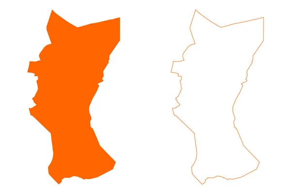 Losser Kommun Konungariket Nederländerna Holland Overijssel Eller Oaverysel Provinsen Karta — Stock vektor