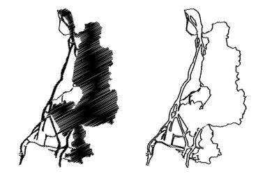 Dabie Gölü (Polonya Cumhuriyeti) harita vektör çizimi, çizim Dbie, Jezioro Dbskie, Dabskie veya Dammscher bakın harita,