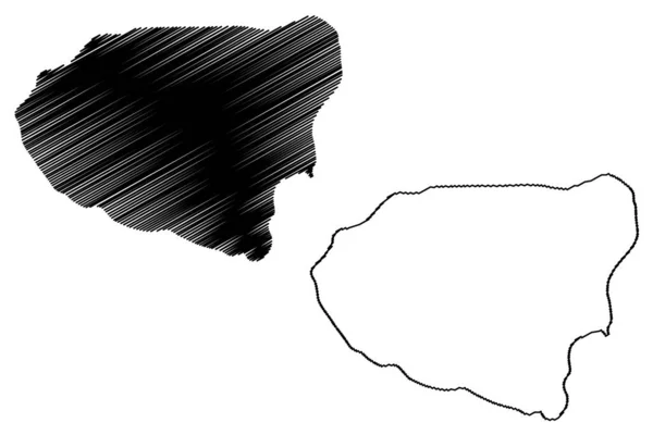 Lake Covadonga Kingdom Spain Map Vector Illustration Scribble Sketch Lakes — Stockvektor