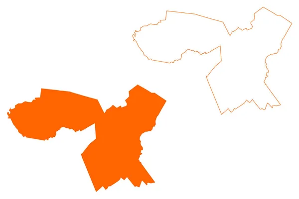 Twenterand市 荷兰王国 Overijssel或Oaverysel省 地图矢量图解 速写草图Tweanteraand地图 — 图库矢量图片