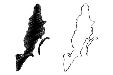 Hancza Gölü (Polonya Cumhuriyeti) harita vektör illüstrasyonu, çizim Hacnza veya Ancia haritası