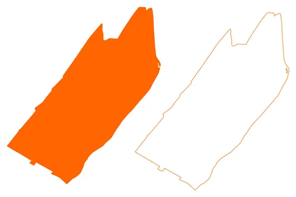 ヴォアスコテン自治体 オランダ王国 オランダ 南オランダまたはジッド ホランド州 地図ベクトル図 スケッチブック地図 — ストックベクタ