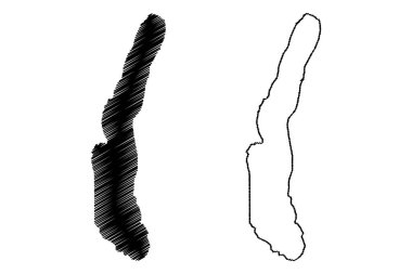 Lake Miedwie (Republic of Poland) map vector illustration, scribble sketch Jezioro Miedwie, Madsee, Madesee, Made, Maddie map,