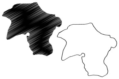 Lake Strbske pleso (Slovakia, Slovak Republic) map vector illustration, scribble sketch map