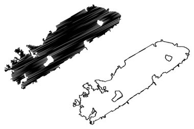 Lake Velence (Hungary) map vector illustration, scribble sketch Velencei or Welenzer See map