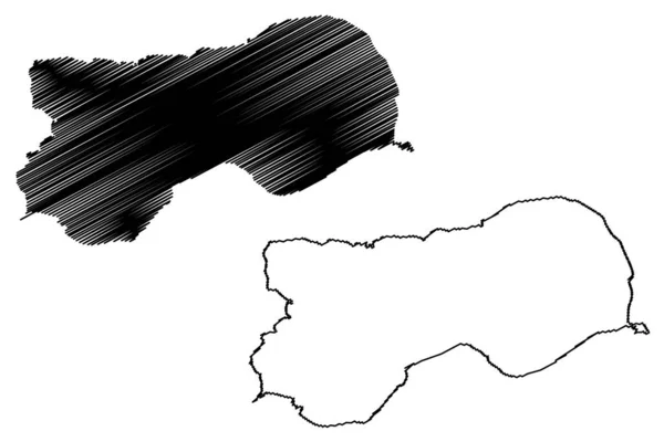 Lake Sanabria Kingdom Spain Map Vector Illustration Scribble Sketch Lago — Image vectorielle