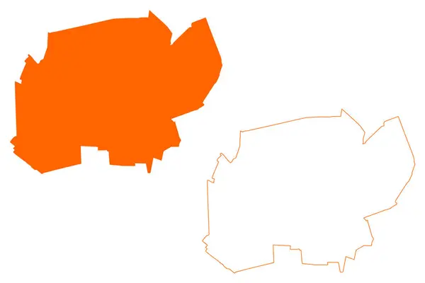 アルフェン アーン リジン市と自治体 オランダ王国 オランダ 南オランダまたはジッド ホランド州 地図ベクトル図 スケッチブック地図 — ストックベクタ