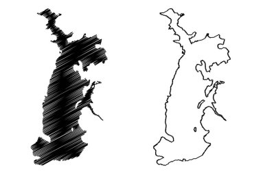 Lake Vlasina (Republic of Serbia) map vector illustration, scribble sketch Vlasinsko jezero map