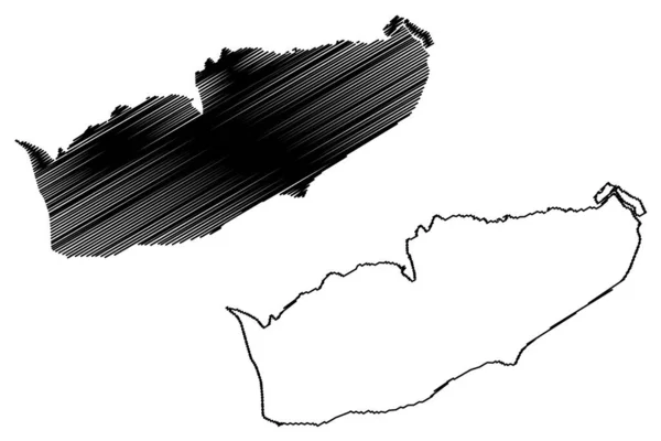 湖Zemplinska Sirava貯水池 スロバキア スロバキア共和国 地図ベクトル図 スクリブルスケッチマップ — ストックベクタ