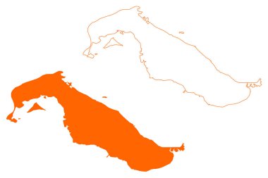 Goeree-Overflakkee adası ve belediyesi (Hollanda Krallığı, Hollanda, Güney Hollanda veya Zuid-Hollanda eyaleti) harita vektör çizimi, çizim Goeree Overflakkee haritası