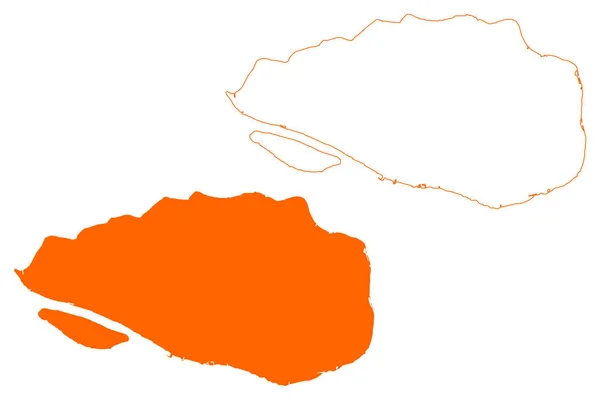 オランダ王国 オランダ王国 南ホラント州 またはジッド ホランド州地図ベクトル図 スケッチブック地図 — ストックベクタ