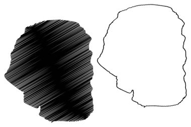 Bolsena Gölü (İtalya Cumhuriyeti, İtalya) harita vektör çizimi, çizim Lago di Bolsena haritası