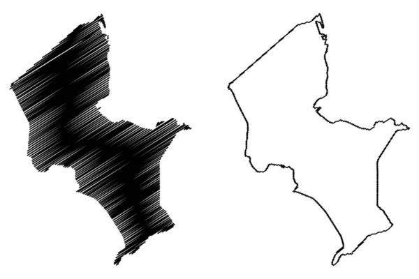 Ijsselmeer Lago Reino Dos Países Baixos Mapa Ilustração Vetorial Rabisco — Vetor de Stock
