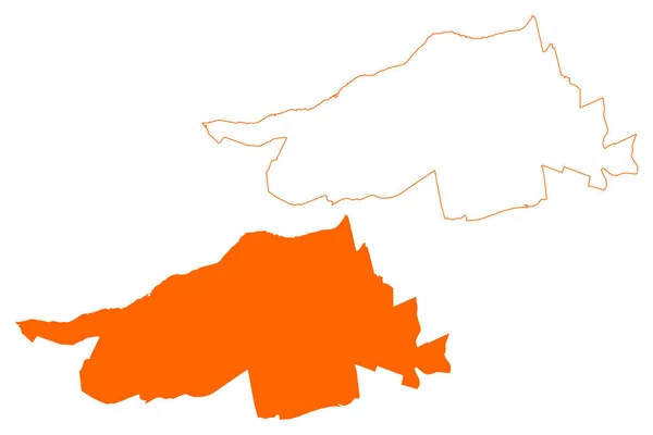 モレンランデン自治体 オランダ王国 オランダ 南オランダまたはジッド ホランド州 地図ベクトル図 スケッチブック地図 — ストックベクタ