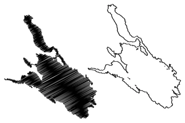 Jezero Kolvitskoye Bolshoyeglubokoye Rusko Ruská Federace Murmanská Oblast Mapa Vektorová — Stockový vektor