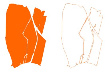 Nieuwegein belediyesi (Hollanda Krallığı, Hollanda, Utrecht ili) harita vektör çizimi, çizim haritası