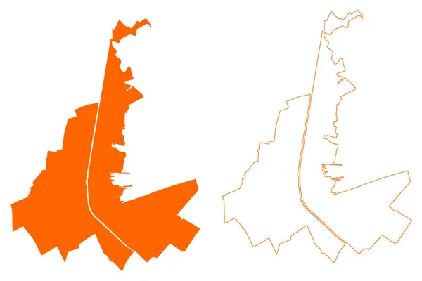 スティッチ ベクト自治体 オランダ王国 オランダ ユトレヒト州 地図ベクトル図 スケッチブル スケッチ地図 — ストックベクタ